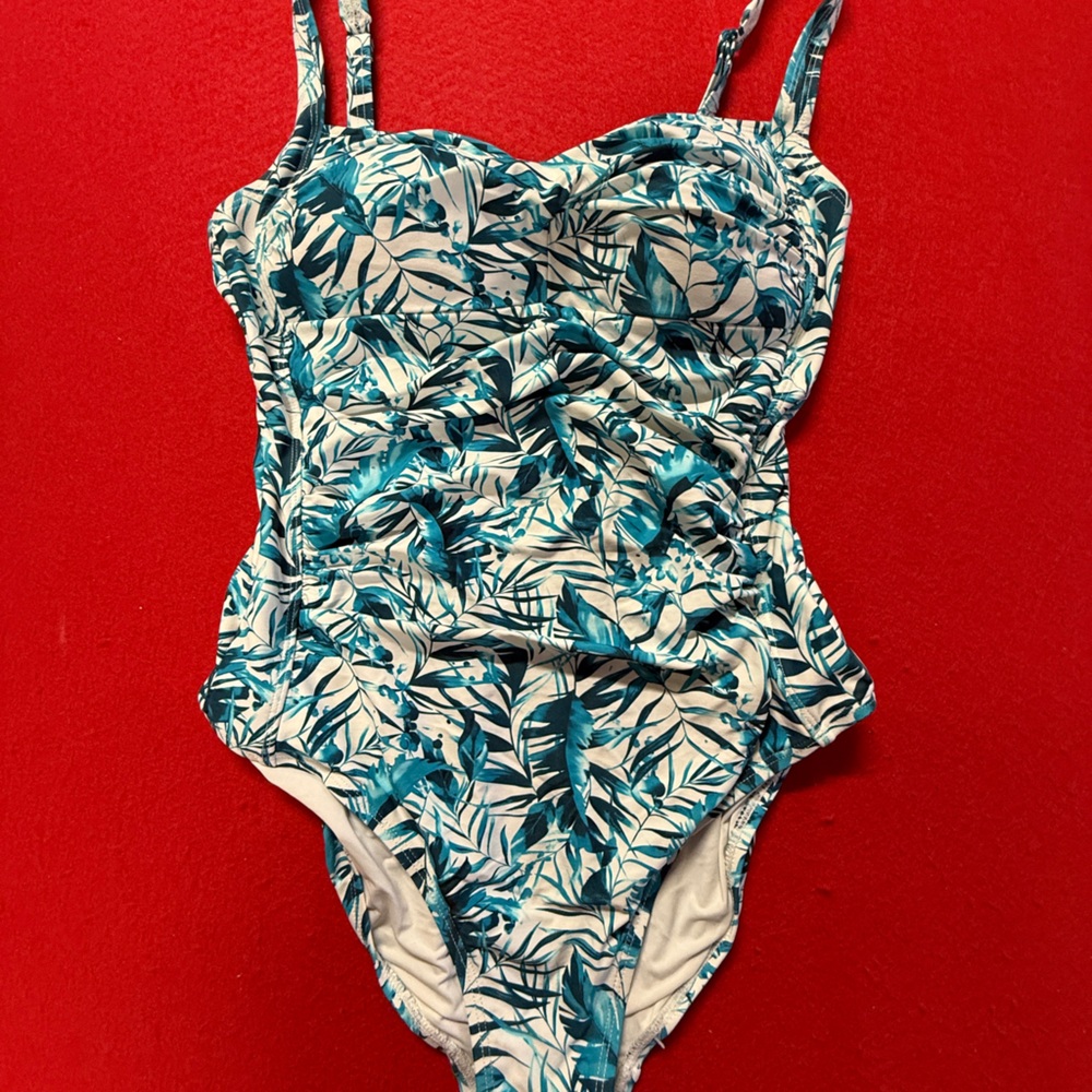 Tropical Leaf Print Kids Swimsuit